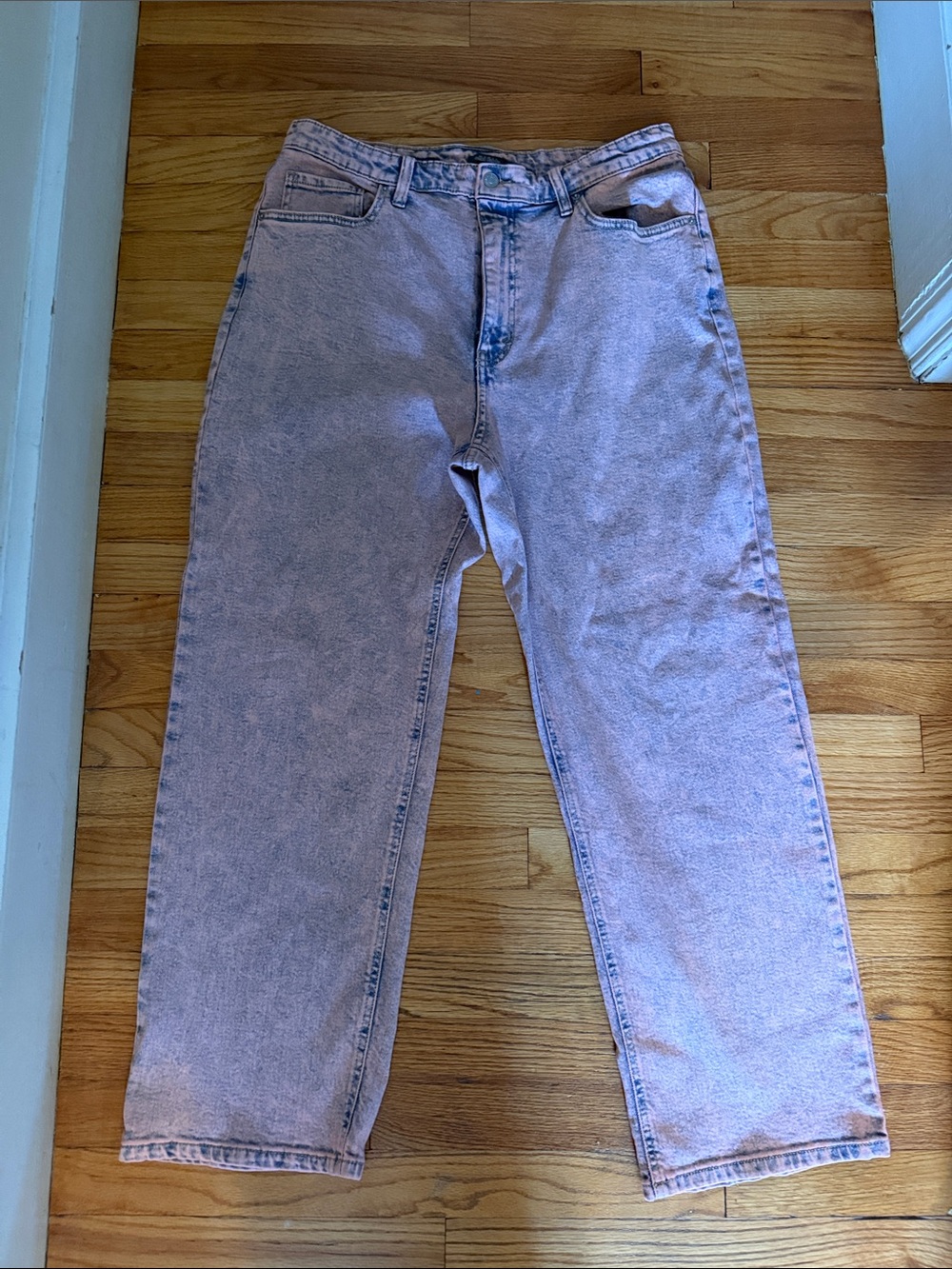 wild fable Washed Light Purple Straight-Leg Jeans